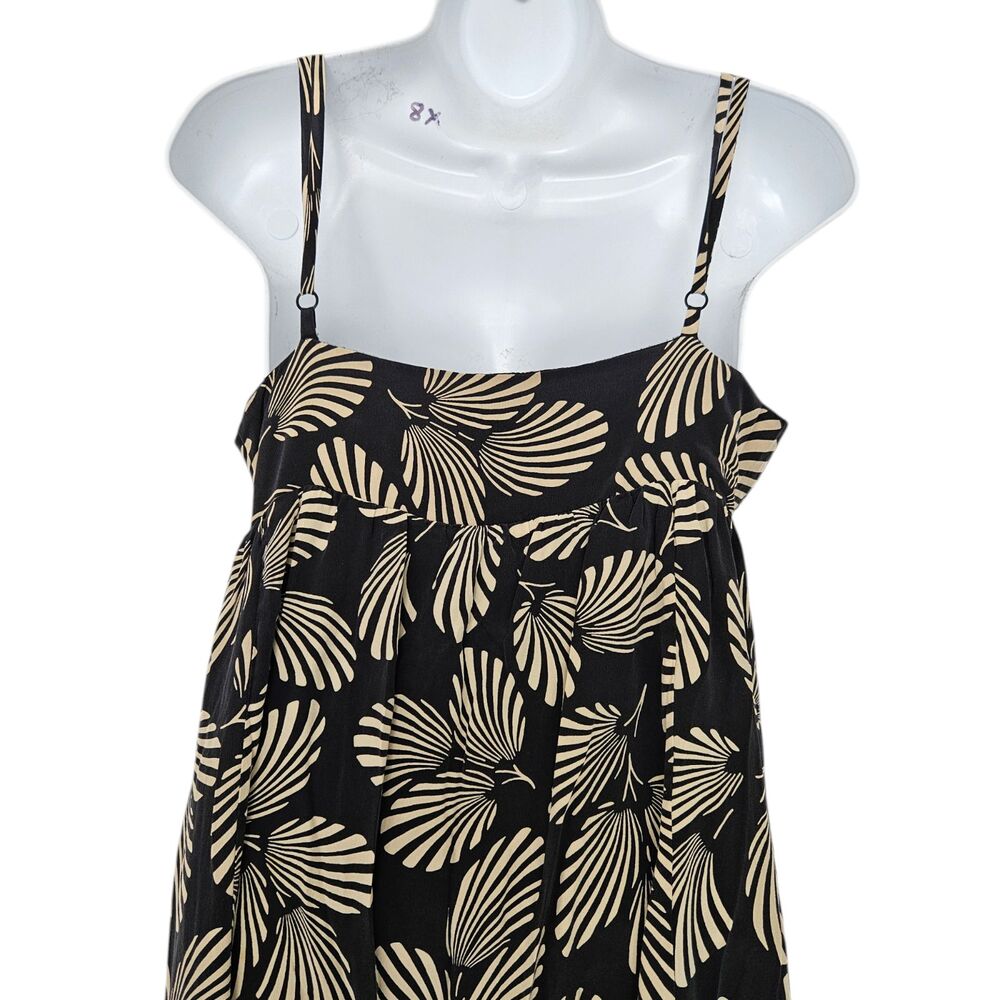 Ted Baker 100% Silk Dress Womens Size 2 Black Botanical Tropical Hawaiian Boho - Picture 14 of 14